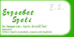 erzsebet szeli business card